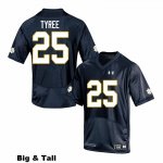 Notre Dame Fighting Irish Men's Chris Tyree #25 Navy Under Armour Authentic Stitched Big & Tall College NCAA Football Jersey MZG3699IF